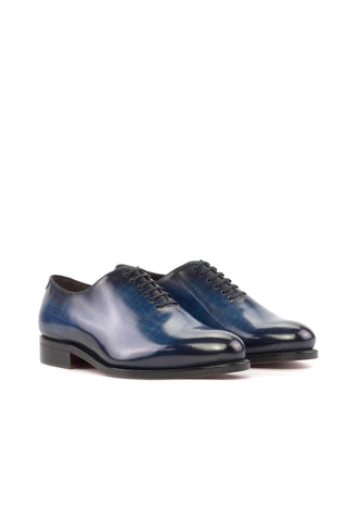 Ambrogio Handmade Denim Patina Leather Wholecut Oxfords (AMB2315)-AmbrogioShoes