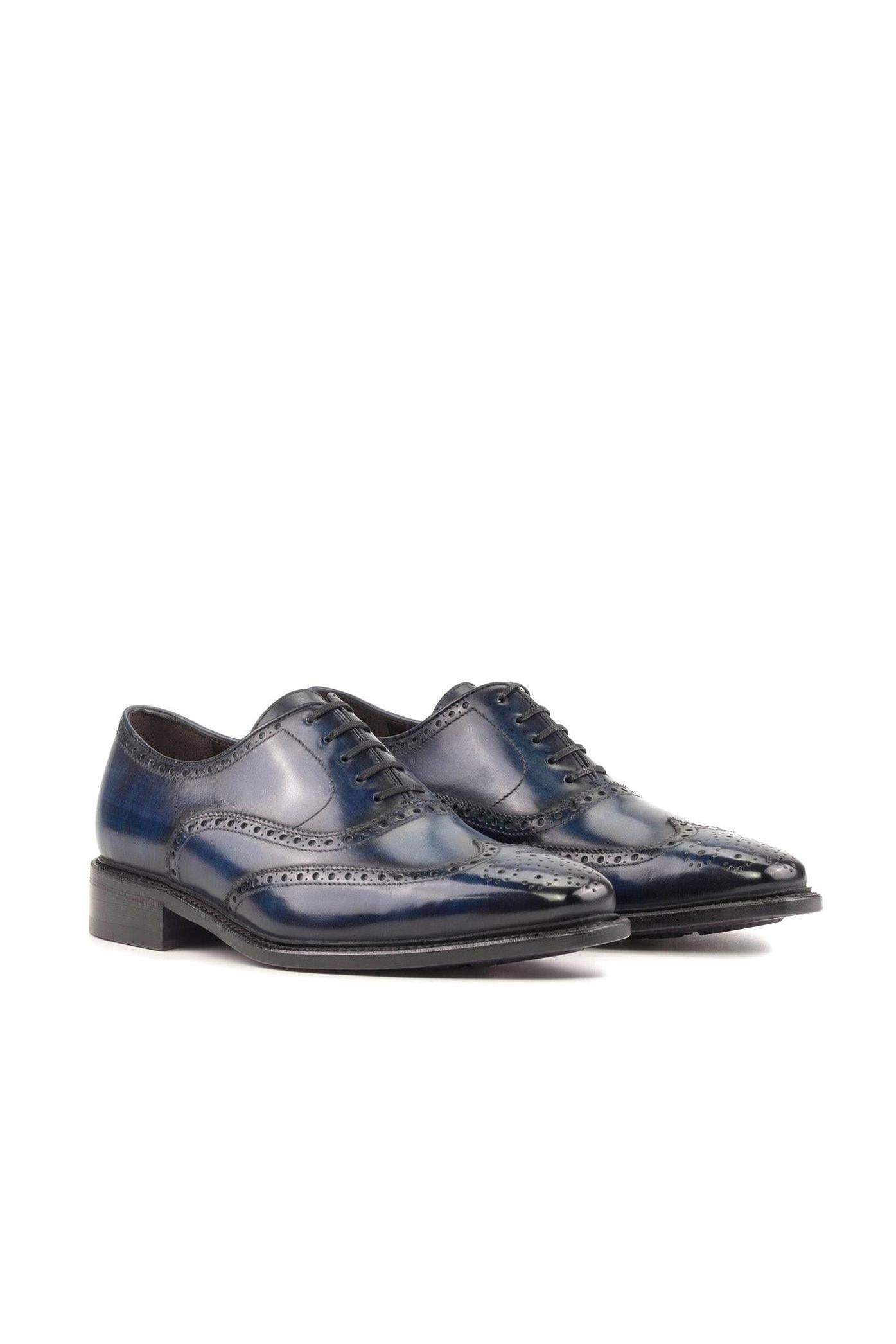 Ambrogio Handmade Denim Patina Leather Wingtip Oxfords (AMB2364) – AmbrogioShoes Ambrogio Handmade Denim Patina Leather Wingtip Oxfords (AMB2364) – AmbrogioShoes