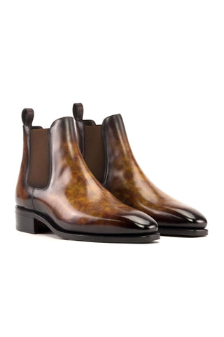 Ambrogio Handmade Fire Patina Leather Chelsea Boots (AMB2414)-AmbrogioShoes