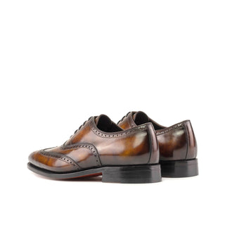 Ambrogio Handmade Fire Patina Leather Wingtip Oxfords (AMB2374)-AmbrogioShoes