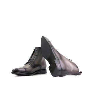 Ambrogio Handmade Gray Calf-Skin Leather Jumper Boots (AMB2399)-AmbrogioShoes