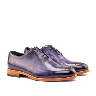 Ambrogio Handmade Men's Handmade Custom Made Shoes Purple Patina Leather Oxfords (AMB1295)-AmbrogioShoes