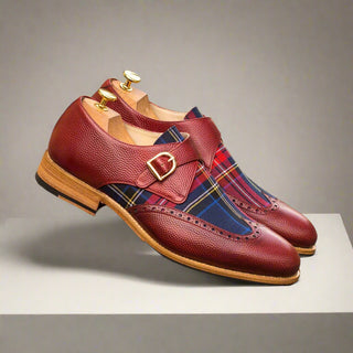 Ambrogio Handmade Men's Handmade Custom Shoes Multi Color Fabric / Pebble Grain Calf-Skin Leather Brogue Oxfords (AMB1420)-AmbrogioShoes