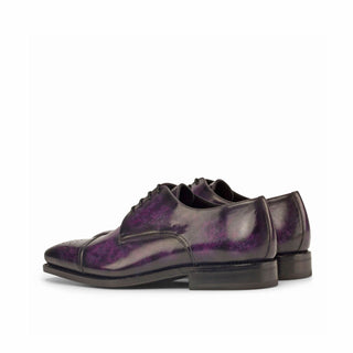 Ambrogio Handmade Men's Handmade Custom Shoes Purple Patina Leather Derby (AMB1465)-AmbrogioShoes
