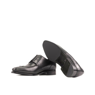 Ambrogio Handmade Men's Shoes Black Calf-Skin Leather Derby Split-Toe (AMB2370)-AmbrogioShoes