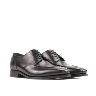 Ambrogio Handmade Men's Shoes Black Calf-Skin Leather Derby Split-Toe (AMB2370)-AmbrogioShoes