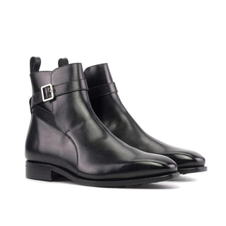 Ambrogio Bespoke Men's Shoes Black Calf-Skin Leather Jodhpur Boots (AMB2401)-AmbrogioShoes