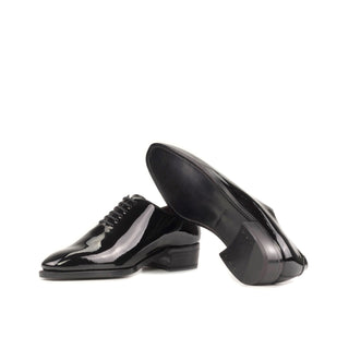 Ambrogio Handmade Men's Shoes Black Patent Leather Belgravia High-Heel Wholecut Oxfords (AMB2388)-AmbrogioShoes