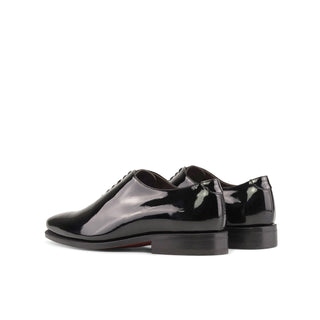 Ambrogio Handmade Men's Shoes Black Patent Leather Wholecut Oxfords (AMB2386)-AmbrogioShoes