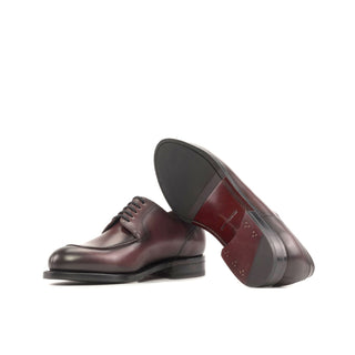 Ambrogio Handmade Men's Shoes Burgundy Calf-Skin Leather Derby Split Toe (AMB2306)-AmbrogioShoes