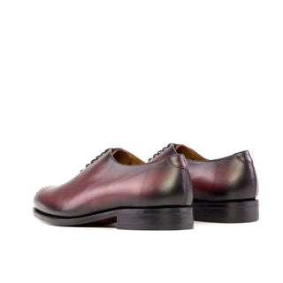 Ambrogio Handmade Men's Shoes Burgundy Calf-Skin Leather Whole-cut Oxfords (AMB2278)-AmbrogioShoes
