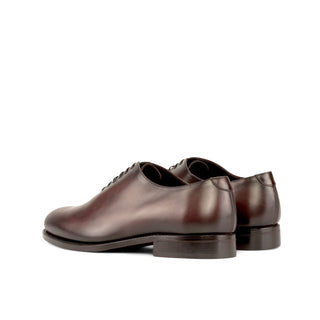 Ambrogio Handmade Men's Shoes Burgundy Calf-Skin Leather Wholecut Oxfords (AMB2298)-AmbrogioShoes