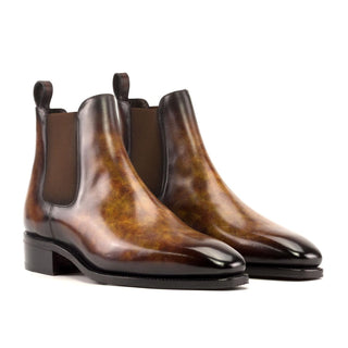 Ambrogio Handmade Men's Shoes Fire Patina Leather Chelsea Boots (AMB2414)-AmbrogioShoes