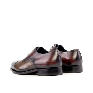 Ambrogio Handmade Men's Shoes Multi-Color Patina Leather Lace-Up Oxfords (AMB2280)-AmbrogioShoes