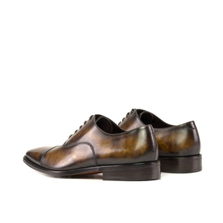 Ambrogio Handmade Men's Shoes Tobacco Patina Leather Oxfords (AMB2344)-AmbrogioShoes