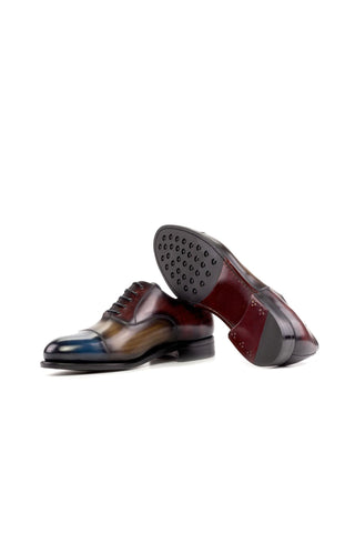Ambrogio Handmade Multi-Color Patina Leather Lace-Up Oxfords (AMB2280)-AmbrogioShoes