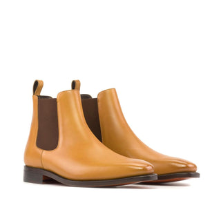 Ambrogio Handmade Mustard Calf-Skin Leather Chelsea Boots (AMB2405)-AmbrogioShoes