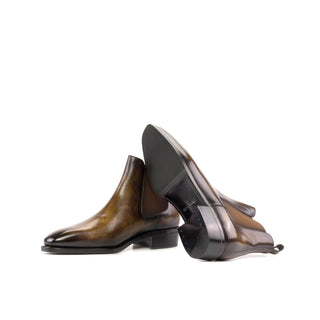 Ambrogio Handmade Tobacco Patina Leather Chelsea Boots (AMB2320)-AmbrogioShoes