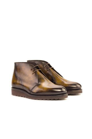 Ambrogio Handmade Tobacco Patina Leather Chukka Boots (AMB2286)-AmbrogioShoes