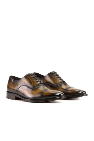 Ambrogio Handmade Tobacco Patina Leather Oxfords (AMB2344)-AmbrogioShoes