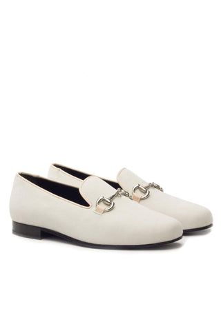 Ambrogio Ivory Suede Wellington Loafers (AMB1670)-AmbrogioShoes