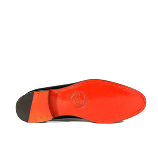 Ambrogio Men's Dress Shoes Black Patent Leather Wholecut Tuxedo Fromal Oxfords (AMBS2270)-AmbrogioShoes