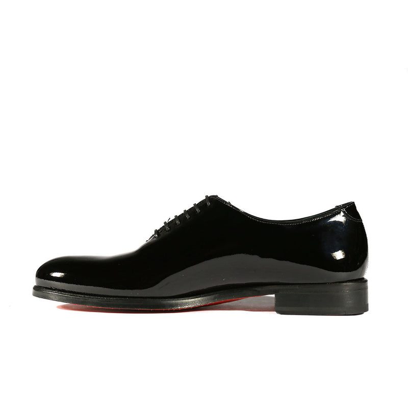Ambrogio Men's Dress Shoes Black Patent Leather Wholecut Tuxedo Oxfords (AMBS2270)-AmbrogioShoes