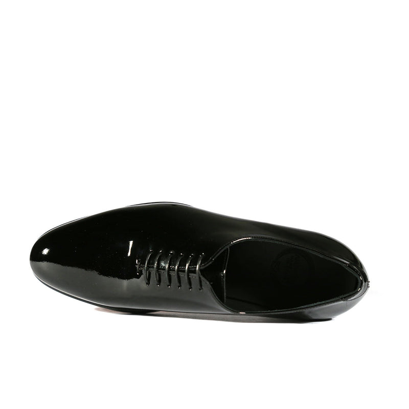 Ambrogio Men's Dress Shoes Black Patent Leather Wholecut Tuxedo Oxfords (AMBS2270)-AmbrogioShoes