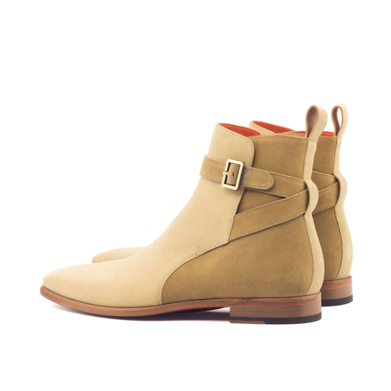 Ambrogio 3100 Men's Shoes Beige & Camel Suede Leather Jodhpur Boots (AMB1225)-AmbrogioShoes