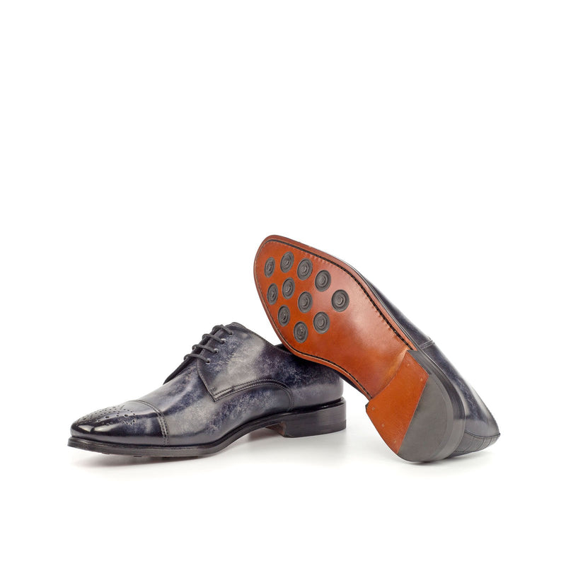 Ambrogio 4194 Men's Shoes Black & Gray Exotic Crocodile / Patina Leather Derby Oxfords (AMB1086)-AmbrogioShoes
