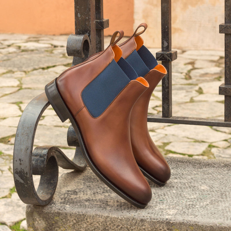 Ambrogio 2635 Men's Shoes Brown Calf-Skin Leather Chealsea Boots (AMB1074)-AmbrogioShoes