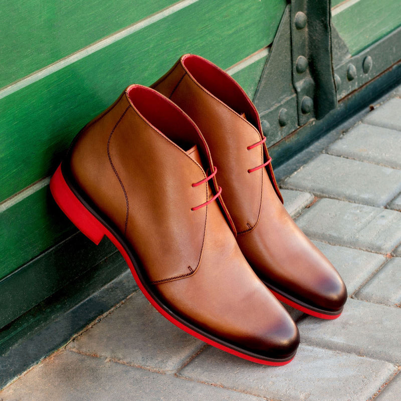Ambrogio 2551 Men's Shoes Brown Calf-Skin Leather Chukka Boots (AMB1076)-AmbrogioShoes