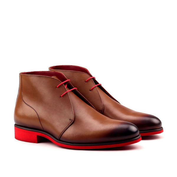 Ambrogio 2551 Men's Shoes Brown Calf-Skin Leather Chukka Boots (AMB1076)-AmbrogioShoes
