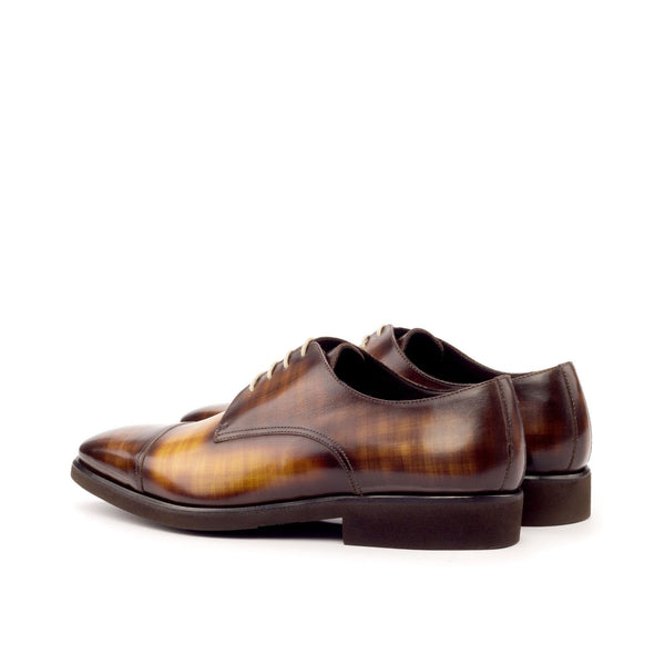 Ambrogio 3388 Men's Shoes Brown & Cognac Patina Leather Derby Oxfords (AMB1164)-AmbrogioShoes