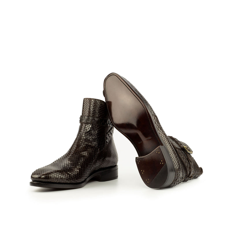 Ambrogio 3613 Men's Shoes Brown Exotic Snake-Skin Jodhpur Boots (AMB1118)-AmbrogioShoes