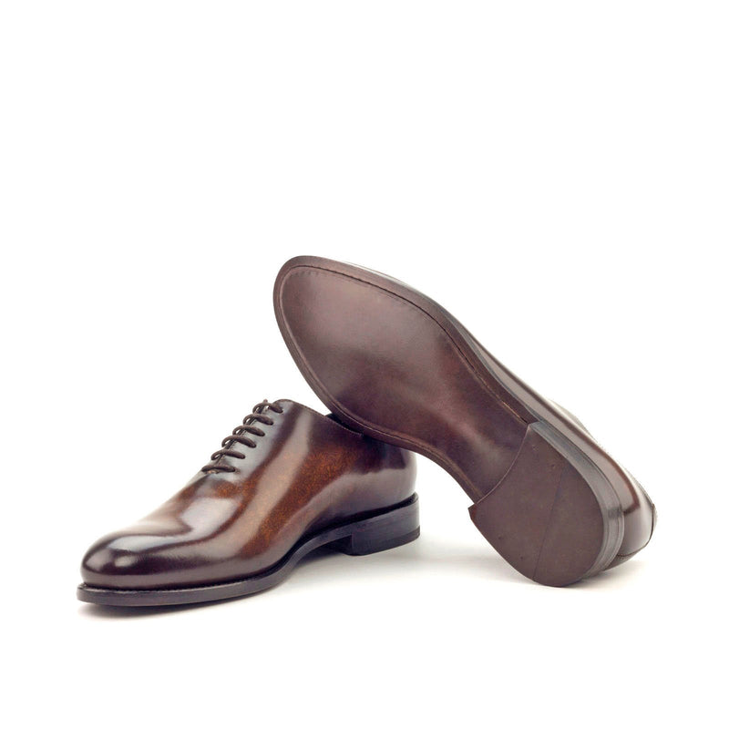 Ambrogio 2980 Men's Shoes Brown Patina Leather Whole-Cut Plain Oxfords (AMB1136)-AmbrogioShoes