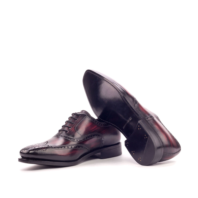 Ambrogio 3408 Men's Shoes Burgundy Patina Leather Brogue Oxfords (AMB1166)-AmbrogioShoes