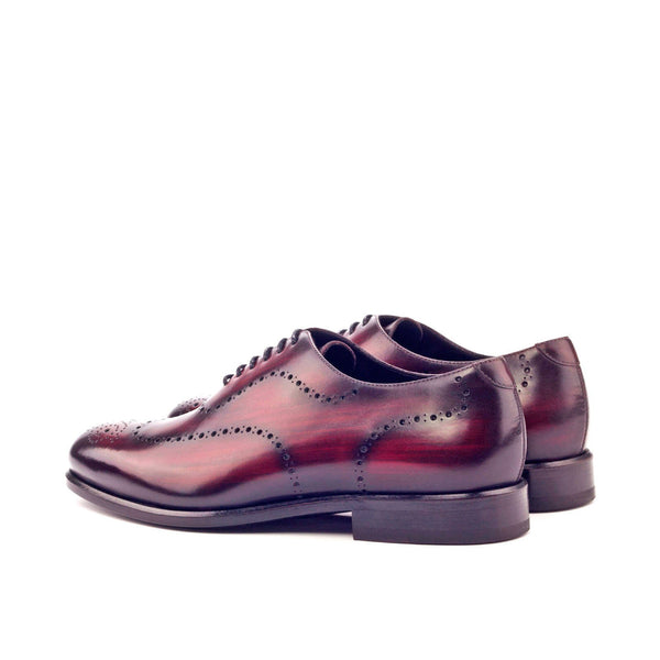 Ambrogio 3104 Men's Shoes Burgundy Patina Leather Whole-Cut Oxfords (AMB1162)-AmbrogioShoes