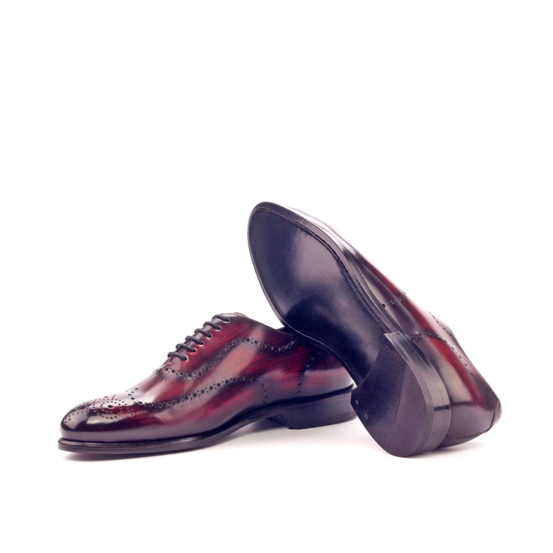 Ambrogio 3104 Men's Shoes Burgundy Patina Leather Whole-Cut Oxfords (AMB1162)-AmbrogioShoes