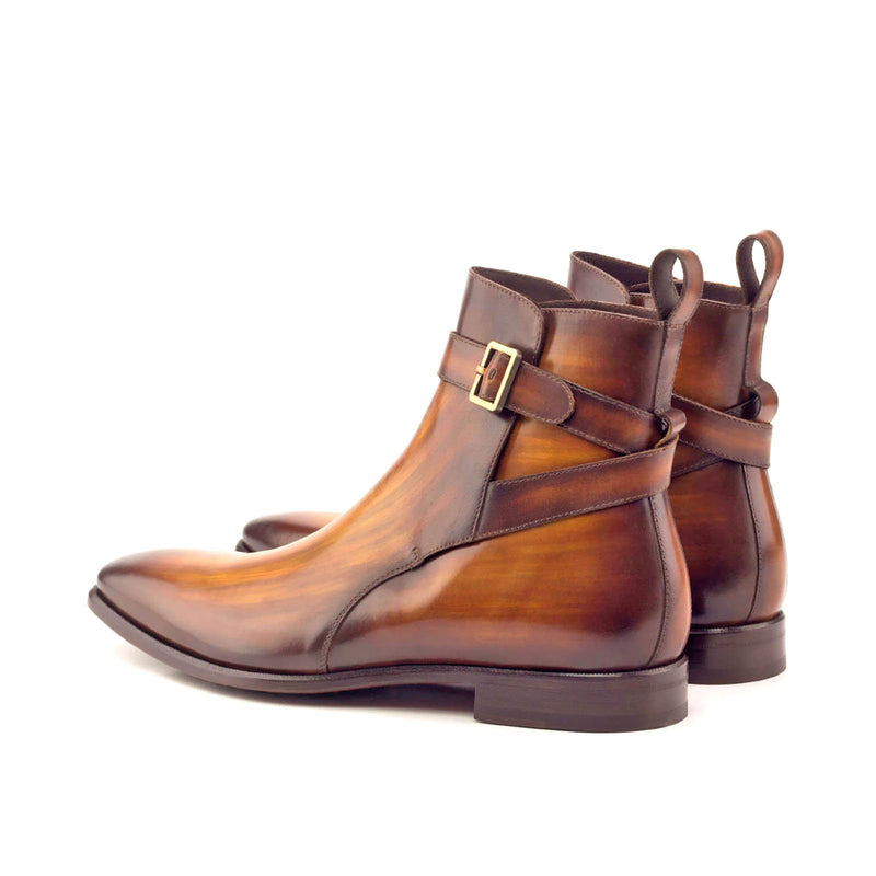 Ambrogio 2908 Men's Shoes Cognac Patina Leather Jodhpur Boots (AMB1168)-AmbrogioShoes