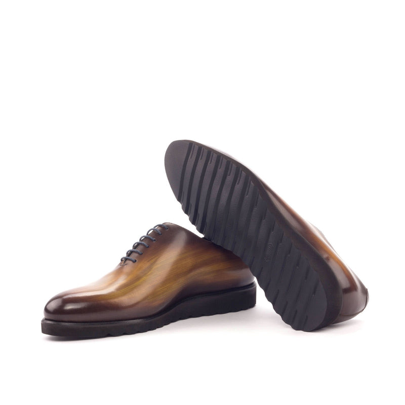 Ambrogio 3035 Men's Shoes Cognac Patina Leather Plain Oxfords (AMB1091)-AmbrogioShoes