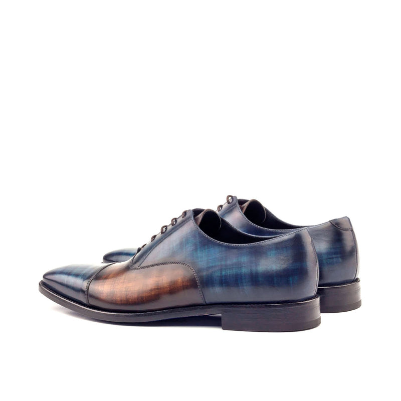 Ambrogio 2770 Men's Shoes Denim Blue / Brown Patina Leather Oxfords (AMB1053)-AmbrogioShoes