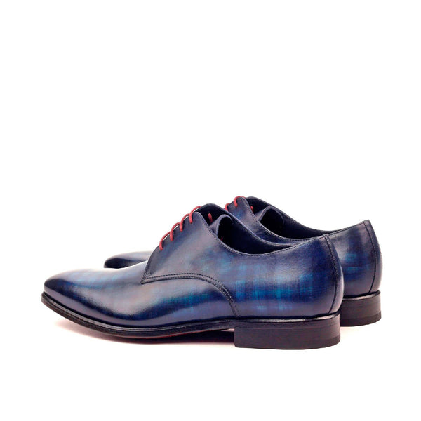 Ambrogio 2428 Men's Shoes Denim Blue Patina Leather Derby Oxfords (AMB1150)-AmbrogioShoes