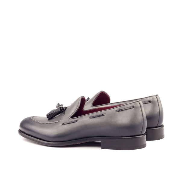 Ambrogio 2788 Men's Shoes Gray Calf-Skin Leather Tassels Loafers (AMB1075)-AmbrogioShoes