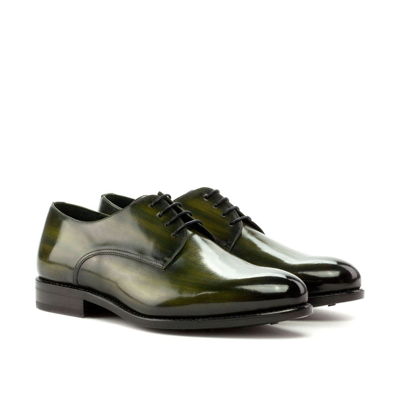 Ambrogio 3612 Men's Shoes Khaki Green Patina Leather Derby Oxfords (AMB1169)-AmbrogioShoes