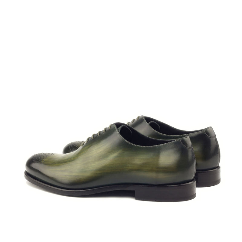 Ambrogio 2890 Men's Shoes Khaki Green Patina Leather Whole Cut Oxfords (AMB1179)-AmbrogioShoes