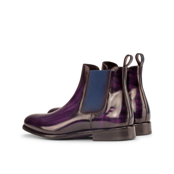 Ambrogio 3784 Men's Shoes Purple Crust Patina Leather Chelsea Boots (AMB1035)-AmbrogioShoes