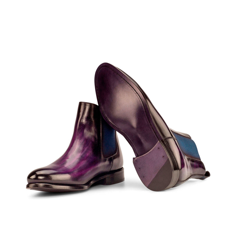 Ambrogio 3784 Men's Shoes Purple Crust Patina Leather Chelsea Boots (AMB1035)-AmbrogioShoes