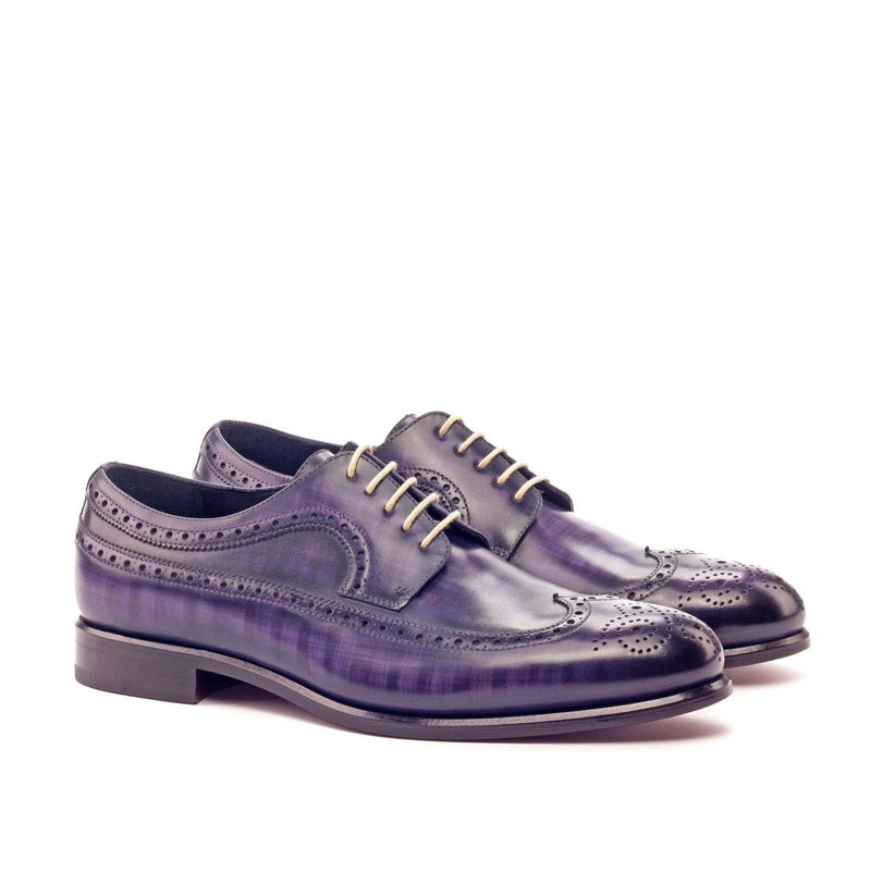 Ambrogio 3166 Men's Shoes Purple Patina Leather Longwing Blucher Oxfords (AMB1180)-AmbrogioShoes