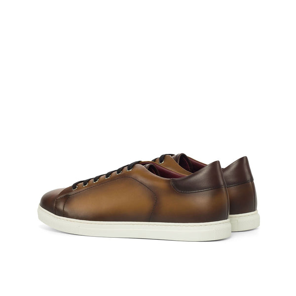 Ambrogio Men's Shoes Cognac & Two Tone Brown Calf-Skin Leather Trainer Sneakers (AMB2092)-AmbrogioShoes